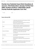 Florida Core Pesticide Exam EXAM Questions & Answers&comma; Well Elaborated &vert; Already Verified Test &vert;100&percnt; Verified solutions &vert; 20252026 Latest&excl;&excl; Florida Pesticide Applicator Core Test