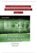 Federal Tax Research 12th Edition Solution Manual &ndash; Sawyers & Gill &ndash; Complete&comma; Verified & Updated for Graded A&plus;