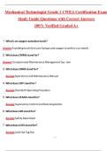 Mechanical Technologist Grade 1 CWEA Certification Exam Study Guide  &lpar;Latest 2026&sol;2027 Update&rpar; Complete Questions and Guide Answers&comma; 100&percnt; Verified Graded A&plus;