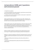 Jurisprudence CDRE part 2 questions well answered passed