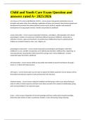 Child and Youth Care Exam Question and answers rated A&plus; 2025&sol;2026