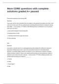 More CDRE questions with complete solutions graded A&plus; passed