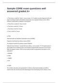 Sample CDRE exam questions well answered graded A&plus;