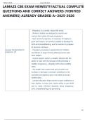 LAMAZE CBE EXAM NEWEST&excl;&excl;&excl;ACTUAL COMPLETE  QUESTIONS AND CORRECT ANSWERS &lpar;VERIFIED  ANSWERS&rpar; ALREADY GRADED A&plus;2025-2026 
