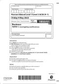 2025 Pearson Edexcel Level 1&sol;Level 2 GCSE&period; 1BS0&sol;01 Business PAPER 1&colon; Investigating small business 2025 Pearson Edexcel Level 1&sol;Level 2 GCSE&period; 1BS0&sol;01 Business PAPER 1&colon; Investigating small business