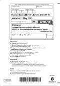 2025 Pearson Edexcel Level 1&sol;Level 2 GCSE&period; 1CN0&sol;3F Chinese &lpar;spoken Mandarin&sol;spoken Cantonese&rpar; PAPER 3&colon; Reading and understanding in Chinese Foundation Tier 2025 Pearson Edexcel Level 1&sol;Level 2 GCSE&period; 1CN0&sol;3F Chinese &lpar;spoken Mandarin&sol;spoken Cantonese&rpar; PAPER