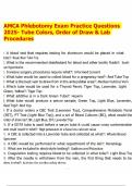 AMCA Phlebotomy Exam Practice Questions 2025- Tube Colors&comma; Order of Draw & Lab Procedures&period;pdf