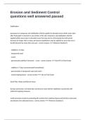 Erosion and Sediment Control questions well answered passed