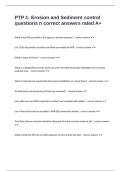 PTP 1 Erosion and Sediment control questions n correct answers rated A&plus;