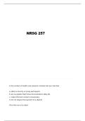 NRSG 257 EXAM 2 QUESTIONS AND VERIFIED ANSWERS