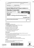 2025 Pearson Edexcel Level 1&sol;Level 2 GCSE &lpar;9&ndash;1Greek PAPER 1&colon; Listening and understanding in Greek Foundation tier 1GK0&sol;1F