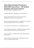 Delta Flight Attendant Final Exam &vert; 2025&sol;2026 Actual Exam &ndash; 100 Verified Questions and Correct Answers 
