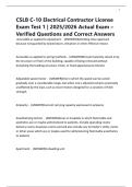 CSLB C-10 Electrical Contractor License Exam Test 1 &vert; 2025&sol;2026 Actual Exam &ndash;Verified Questions and Correct Answers