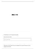 BIO 116 EXAM 3 QUESTIONS AND VERIFIED ANSWERS