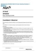 2025 AQA A-level SPANISH 7692&sol;3T&sol;3V Paper 3 Speaking Candidate&rsquo;s &plus; Examiner&rsquo;s &plus; SPANISH Paper 3 Speaking June 2024 Candidate&rsquo;s Material To be conducted by the teacher-examiner or by the visiting examiner between 8 April and 24 May 2025&period; Time allowed&colon; 21&ndash;2