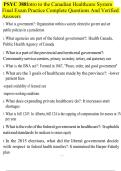  PSYC 388Intro to the Canadian Healthcare System Final Exam Practice Complete Questions And Verified Answers