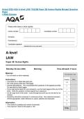Actual 2025 AQA A-level LAW 7162&sol;3B Paper 3B Human Rights Merged Question Paper &plus; Mark Scheme