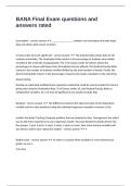 BANA Final Exam questions and answers rated