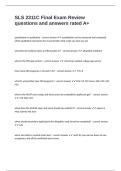 SLS 2311C Final Exam Review questions and answers rated A&plus;