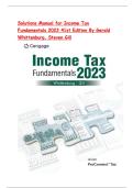 Solutions Manual for Income Tax Fundamentals 2023 41st Edition By Gerald Whittenburg&comma; Steven Gill&vert;latest 2025