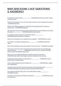 MAR 3203 EXAM 1 UCF QUESTIONS & ANSWERS&excl;&excl;