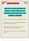 FAML 400 L03 PHILOSOPHIES OF SCIENCE 16 MIN VIDEO ACTUAL 2025&sol;2026 QUESTIONS AND 100&percnt; CORRECT ANSWERS