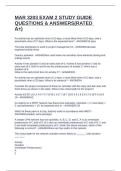 MAR 3203 EXAM 2 STUDY GUIDE QUESTIONS & ANSWERS&lpar;RATED A&plus;&rpar;