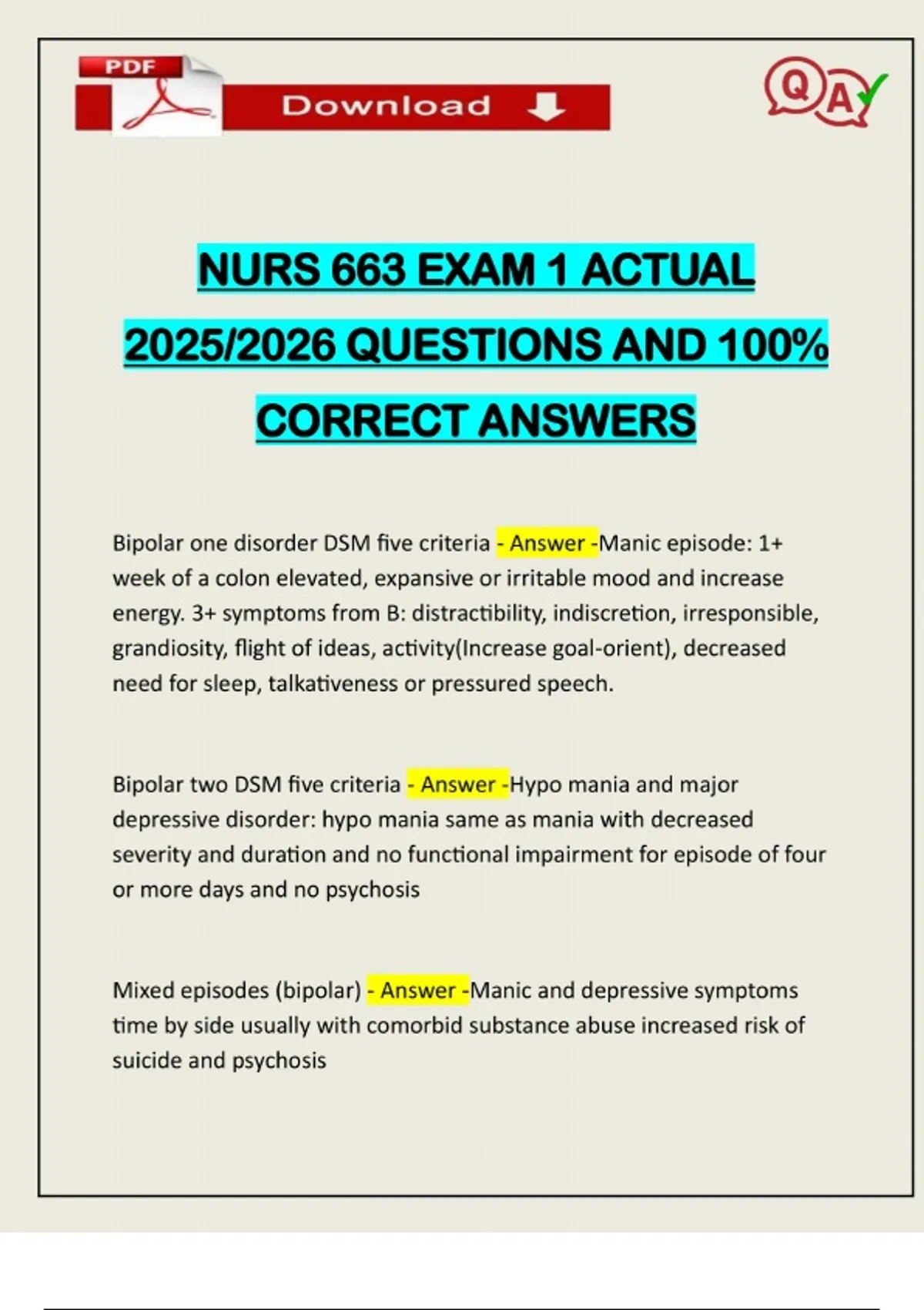 Novum 663 NURS 663 EXAM 1 ACTUAL 2025/2026 QUESTIONS AND 100% CORRECT ANSWERS ...
