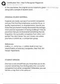 Plagiarism Certification Test Bank &sol; Academic Integrity Exam &sol; 2025 Update &sol; Score 100&percnt;