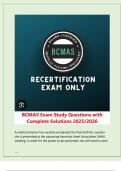 BCMAS Exam Study Questions with Complete Solutions 2025&sol;2026