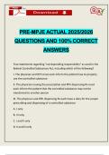 PRE-MPJE ACTUAL 2025&sol;2026 QUESTIONS AND 100&percnt; CORRECT ANSWERS