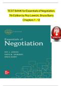 &ast;&ast;&ast;INSTANT DOWNLOAD&ast;&ast;&ast;TEST BANK for Essentials of Negotiation 6th Edition by Roy Lewicki&comma; Bruce Barry and David Saunders ISBN-13 978-6&period;TABLE OF CONTENTS Chapter 1 The Nature of Negotiation Chapter 2 Str ategy and Tactics of Distributive Bargaining Chapter