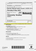 Pearson Edexcel Level 1&sol;Level 2 GCSE &lpar;9&ndash;1&rpar; Citizenship Studies PAPER 1 QP MAY 2025