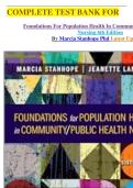 COMPLETE TEST BANK FOR   Foundations For Population Health In Community&sol;Public Health Nursing 6th Edition By Marcia Stanhope Phd Latest Update&period;