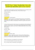 NR 509 Week 7 Quiz&vert; Chamberlain University&vert; Actual Exam Questions and Correct Answers