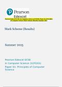 Pearson Edexcel GCSE In Computer Science &lpar;1CP2&sol;01&rpar; Paper 01&colon; Principles of Computer Science Mark Scheme &lpar;Results&rpar; Summer 2025