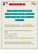 RISIA SCOPE OF PRACTICE & REGULATIONS ACTUAL 2025&sol;2026 QUESTIONS AND 100&percnt; CORRECT ANSWERS