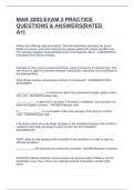 MAR 3203 EXAM 2 PRACTICE QUESTIONS & ANSWERS&lpar;RATED A&plus;&rpar;