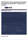 NUR 2102 Test 4 &lpar;Musculoskeletal&comma; Neurological&comma; and Abdominal Assessment&rpar; - Questions & A&plus; Solutions