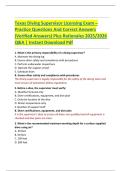 Texas diving supervisor licensing  Exam Questions And Correct Answers &lpar;Verified  Answers&rpar; Plus Rationales 2025&sol;2026 Q&A &vert;  Instant Download Pdf 