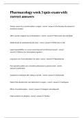 Pharmacology week 3 quiz-exam with correct answers