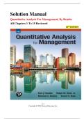 Quantitative Analysis for Management &lpar;14th Edition&rpar; &ndash; Solution Manual by Render&comma; Stair&comma; Hanna & Hale &lpar;Pearson&comma; 2024&rpar; &ndash; Complete Solutions for All Chapters