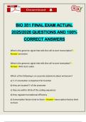 BIO 351 FINAL EXAM ACTUAL 2025&sol;2026 QUESTIONS AND 100&percnt; CORRECT ANSWERS
