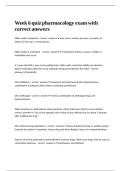 Week 6 quiz pharmacology exam with correct answers