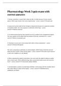 Pharmacology Week 3 quiz exam with correct answers&period;