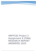 HRPYC81 Project 2 Assignment 4 &lpar;FINAL RESEARCH REPORT ANSWERS&rpar; 2025