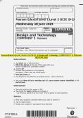 Pearson Edexcel Level 1&sol;Level 2 GCSE &lpar;9&ndash;1&rpar; Design and Technology COMPONENT 1&colon; Polymers QP JUNE 2025