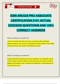 ESRI ARCGIS PRO ASSOCIATE CERTIFICATION 2101 ACTUAL 2025&sol;2026 QUESTIONS AND 100&percnt; CORRECT ANSWERS