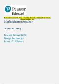 Pearson Edexcel GCSE Design Technology Paper 1C&colon; Polymers Mark Scheme  &lpar;Results&rpar; Summer 2025 