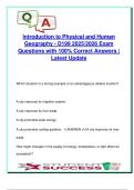 Introduction to Physical & Human Geography &vert; 80&plus; D199 Exam Questions with Correct Answers &vert; Climate&comma; Migration&comma; Urbanization &vert; WGU 2025&sol;2026